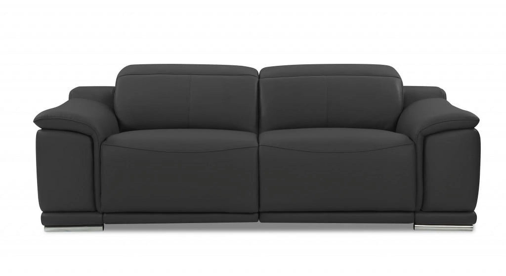 Dark Gray Italian Leather 3 Piece Seating Set T899