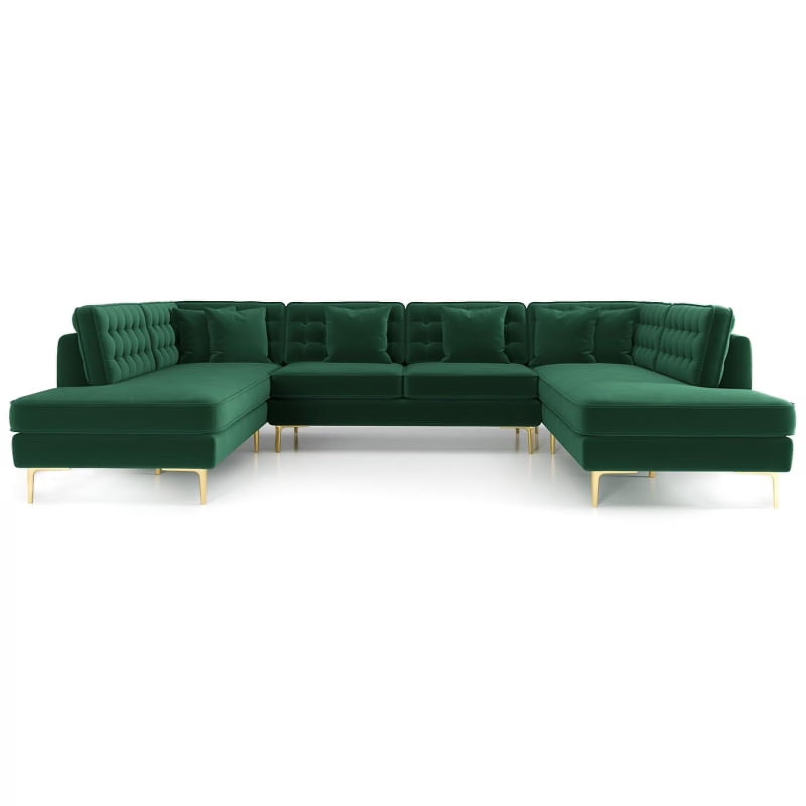 Green Velvet Corner Sectional Couch H5829