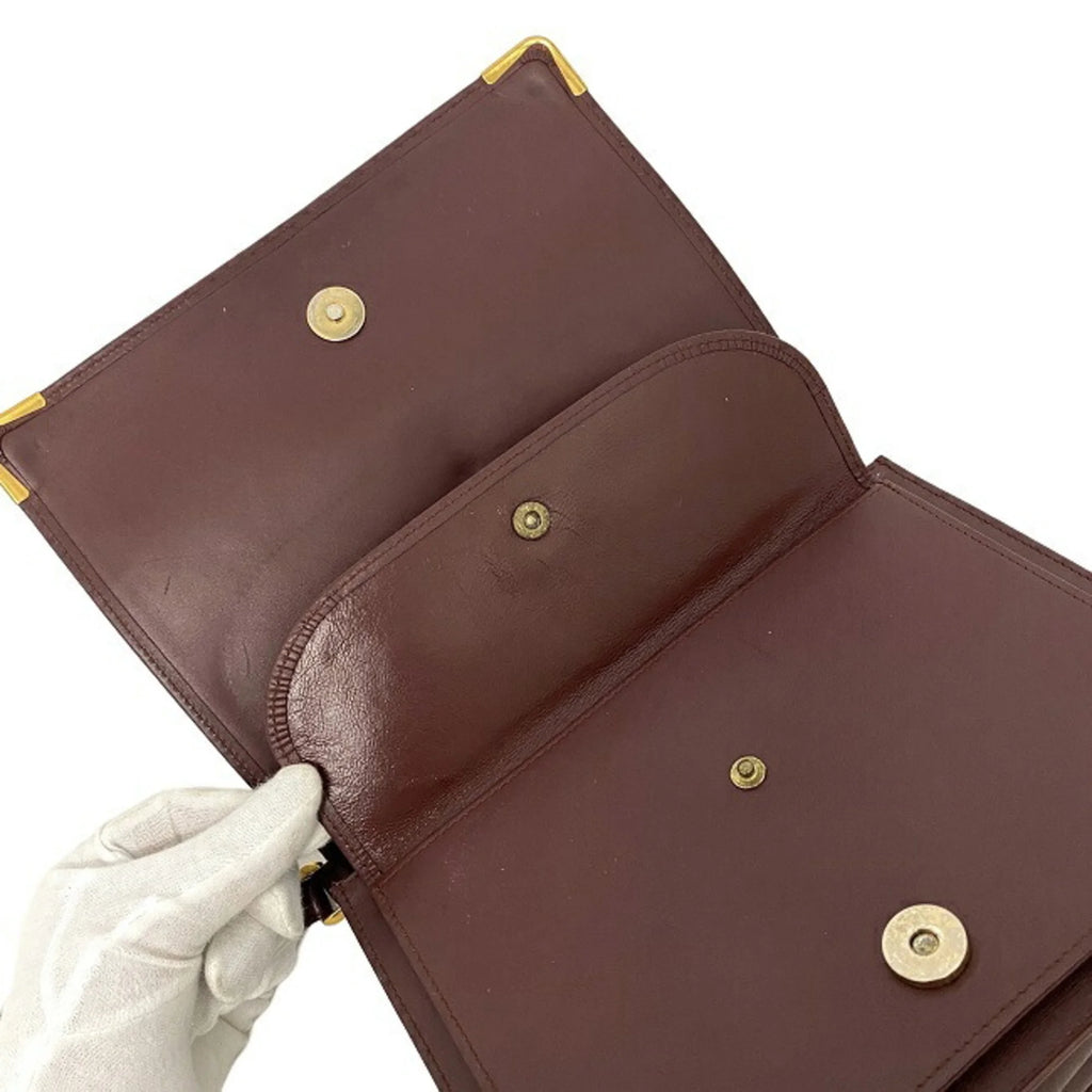 Bordeaux Leather Clutch Bag X9403