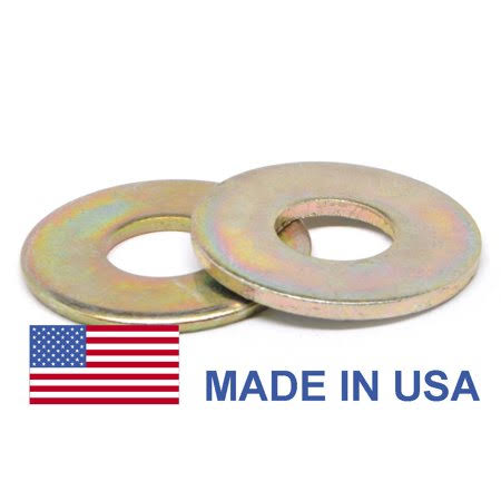 9/16 inch Grade 8 Flat Washer Yellow Zinc Plated Pk 50 W632552