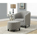 Grey Fabric Accent Chair and Ottoman B522161