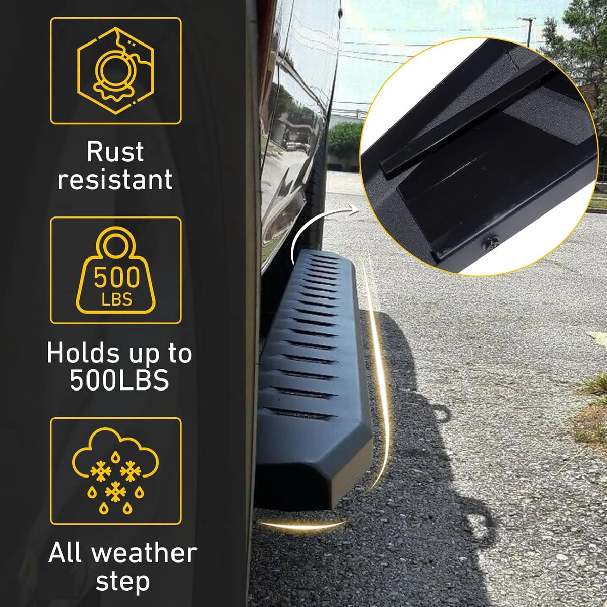 6 Inch Black Running Boards Side Step Nerf Bar A831