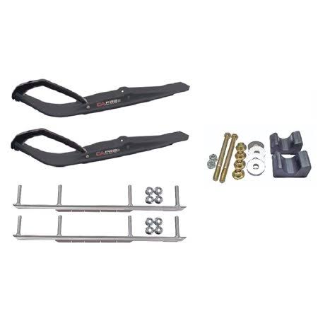 Black Razor Snowmobile Skis with 7.5 inch Shaper Bars Complete Kit B282