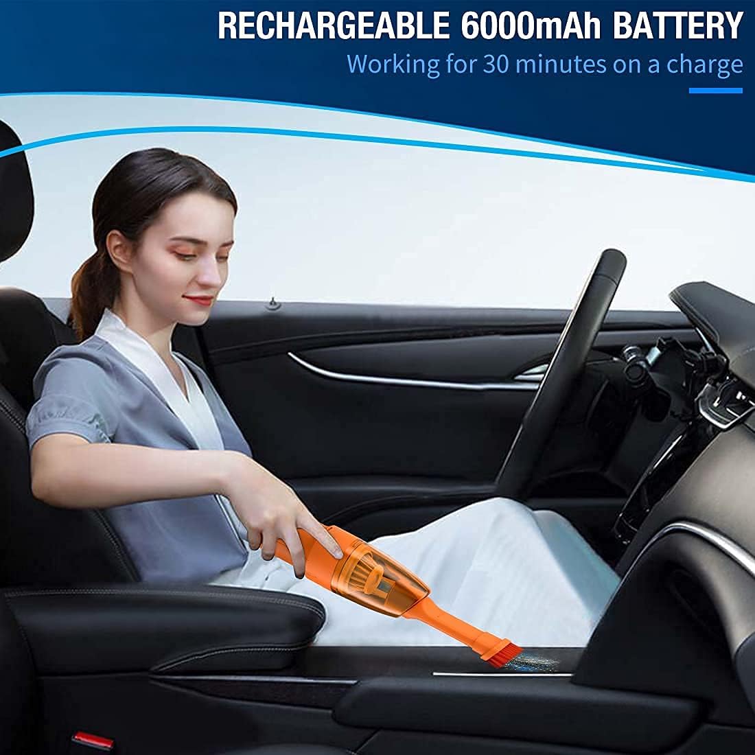 Orange 60000 RPM 2-in-1 Compressed Air Duster & Vacuum Z961