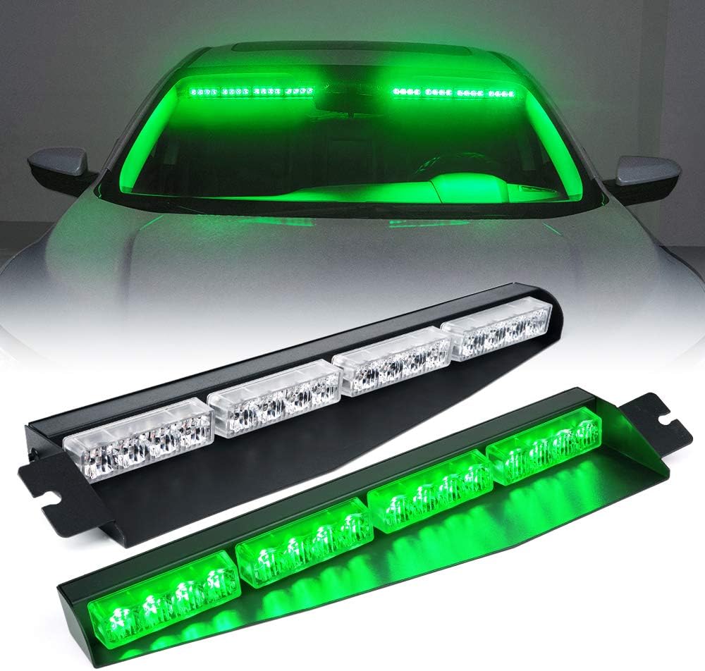 Amber White LED Visor Strobe Light Bar O4641