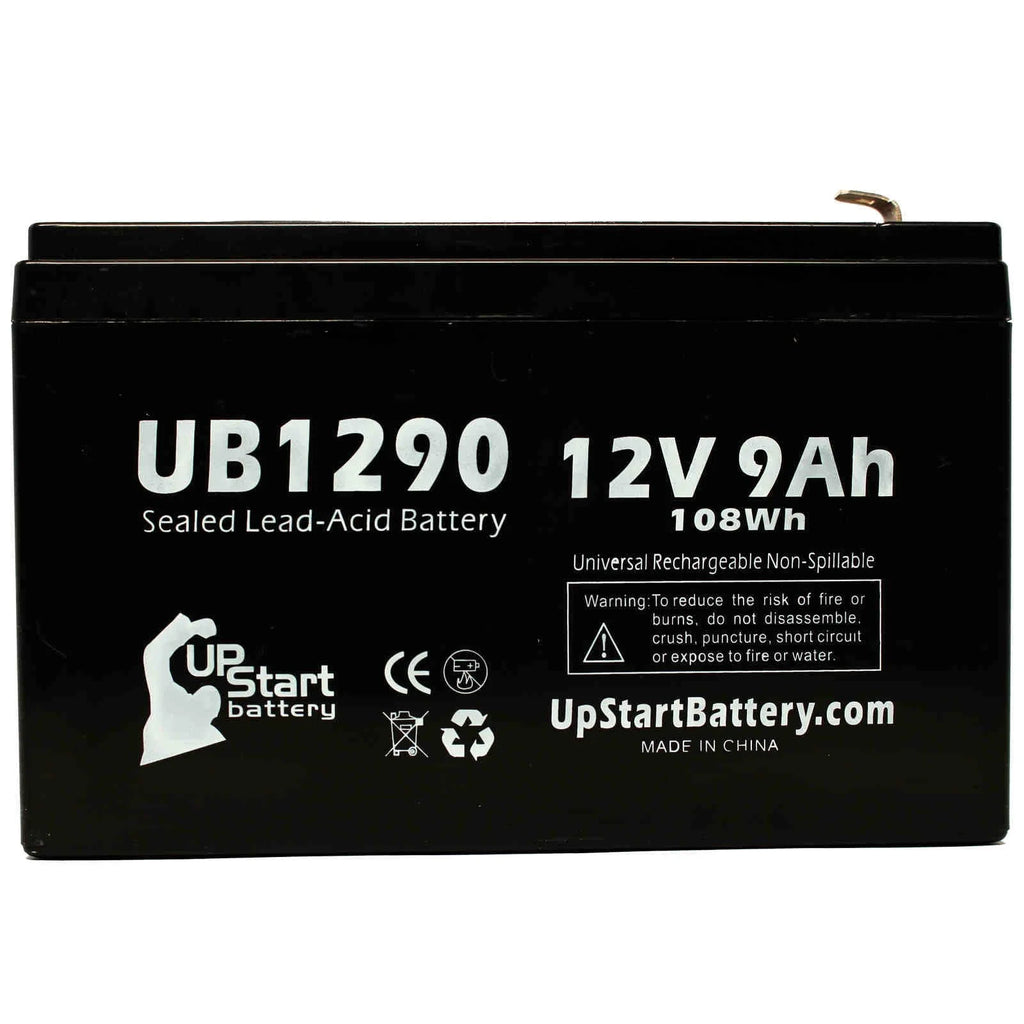 2x Pack 12V 9Ah Sealed Lead Acid Battery with F1 Terminal Adapters R5932