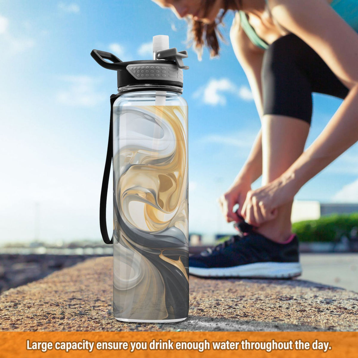 32oz Tritan Leakproof Water Bottle with Straw T6965