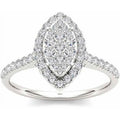 3/4 Carat T.W. Diamond 10kt White Gold Pear-Shape Cluster Engagement Ring A431599