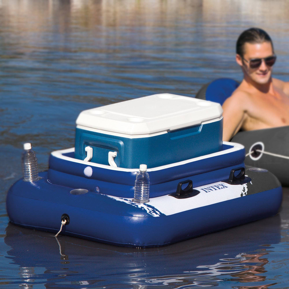72 Can Beverage Cooler Float 2 Person Pool Float (2 Pack) A684
