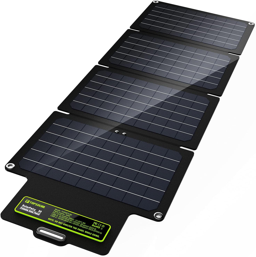 30W Foldable Solar Panel Battery Charger Kit M234