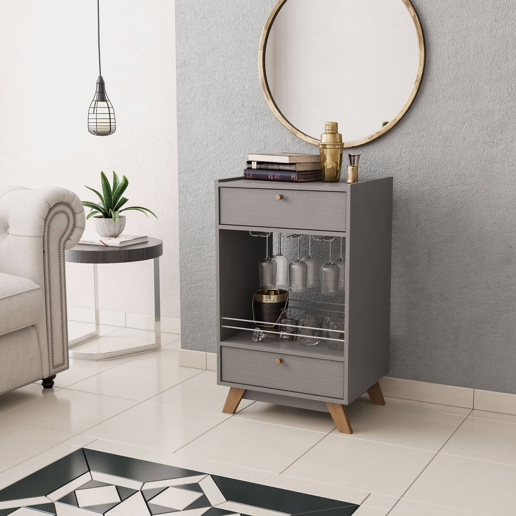 Mini Bar Cabinet with 2 Drawers and 1 Shelf F728414