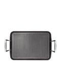 Black Ribbed Rectangular Grill (35cm) Y720