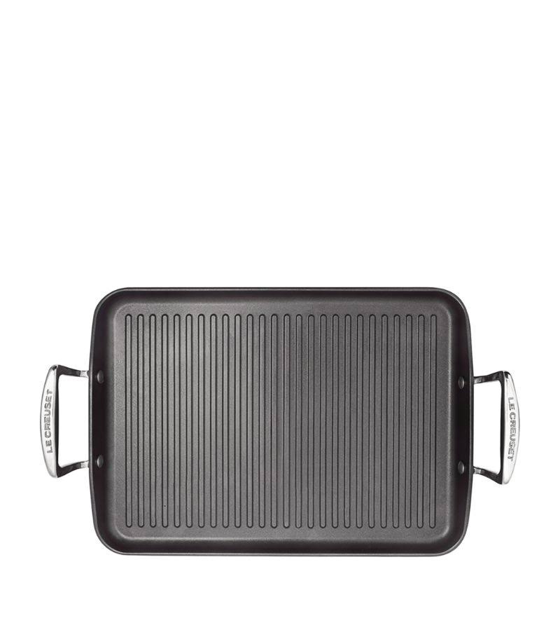 Black Ribbed Rectangular Grill (35cm) Y720