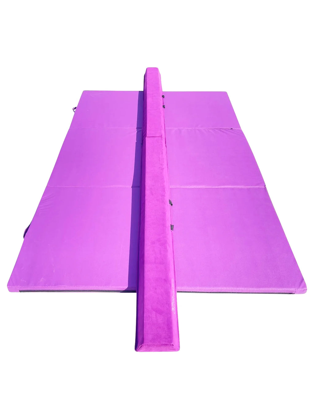 Purple 3 in 1 Height Adjustable Gymnastics Bar Set with Mat and Balance Beam H597