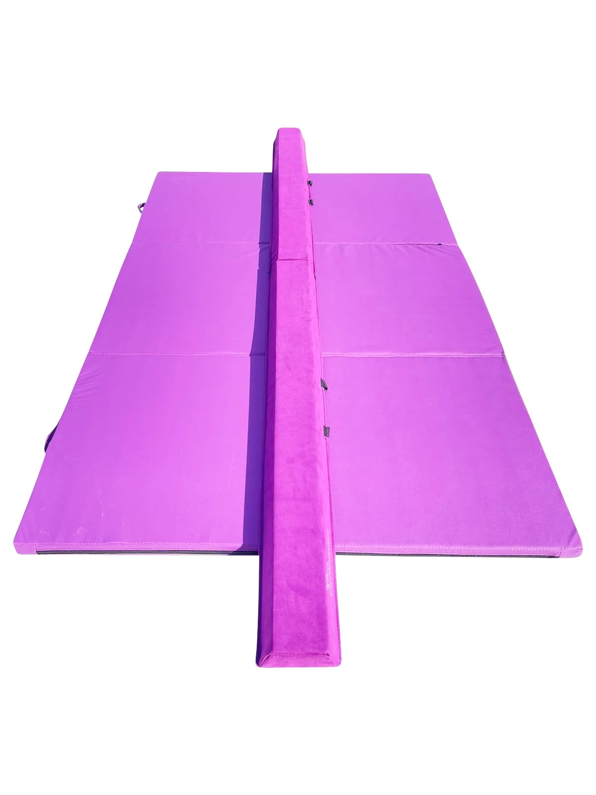 Purple 3 in 1 Height Adjustable Gymnastics Bar Set with Mat and Balance Beam H597