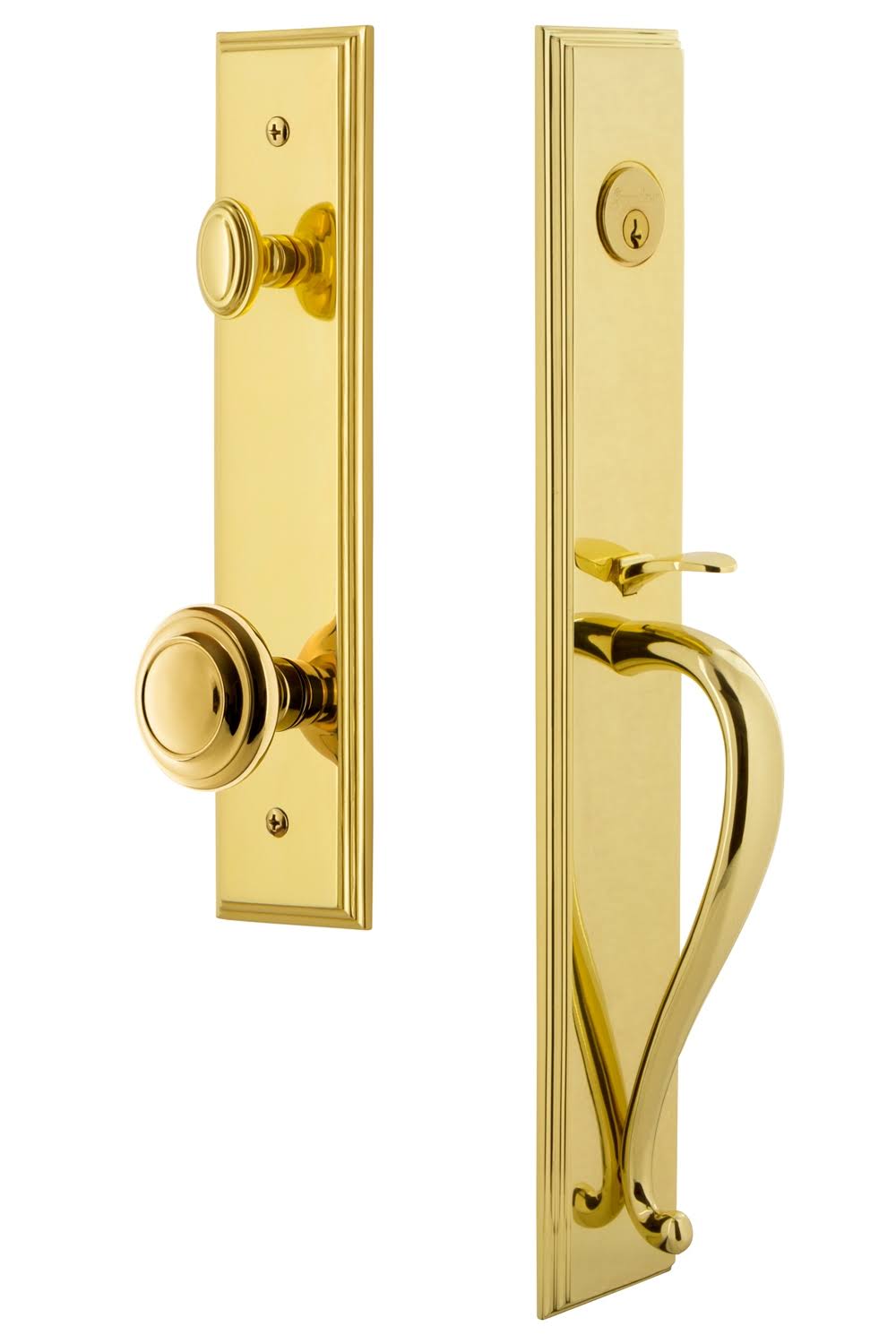 One-Piece S Grip and Circulaire Knob-Lifetime Brass K812157