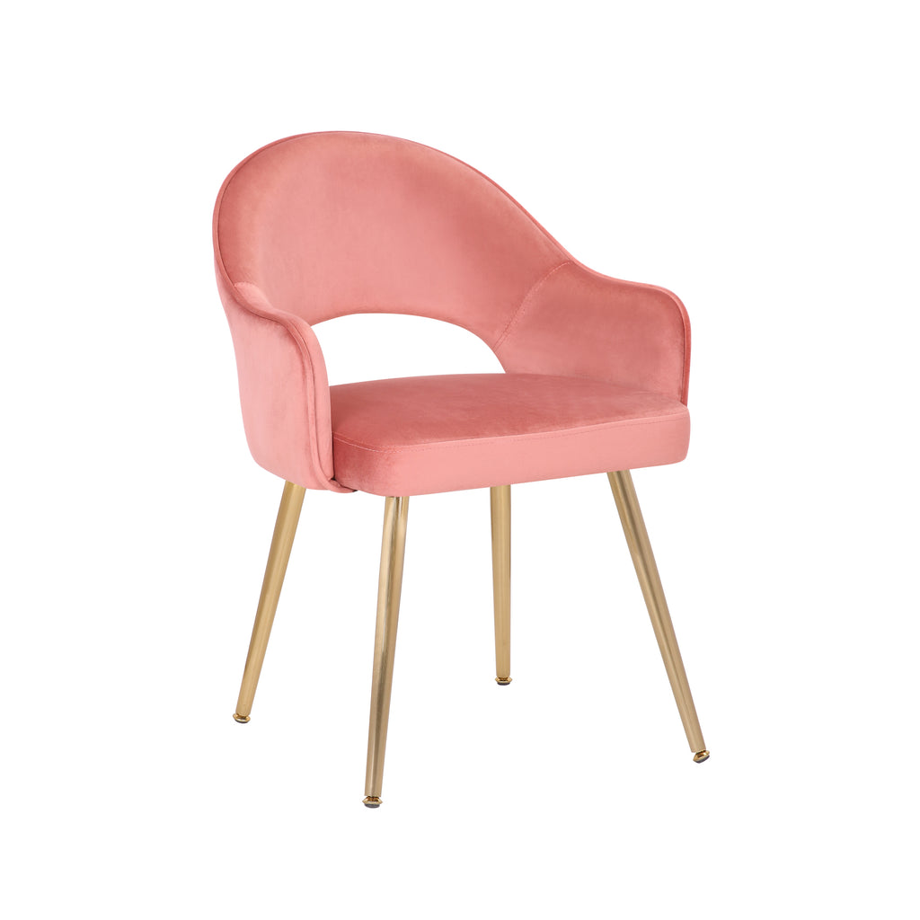 Velvet Upholstery Dining Chairs with Gold Metal Legs V3202