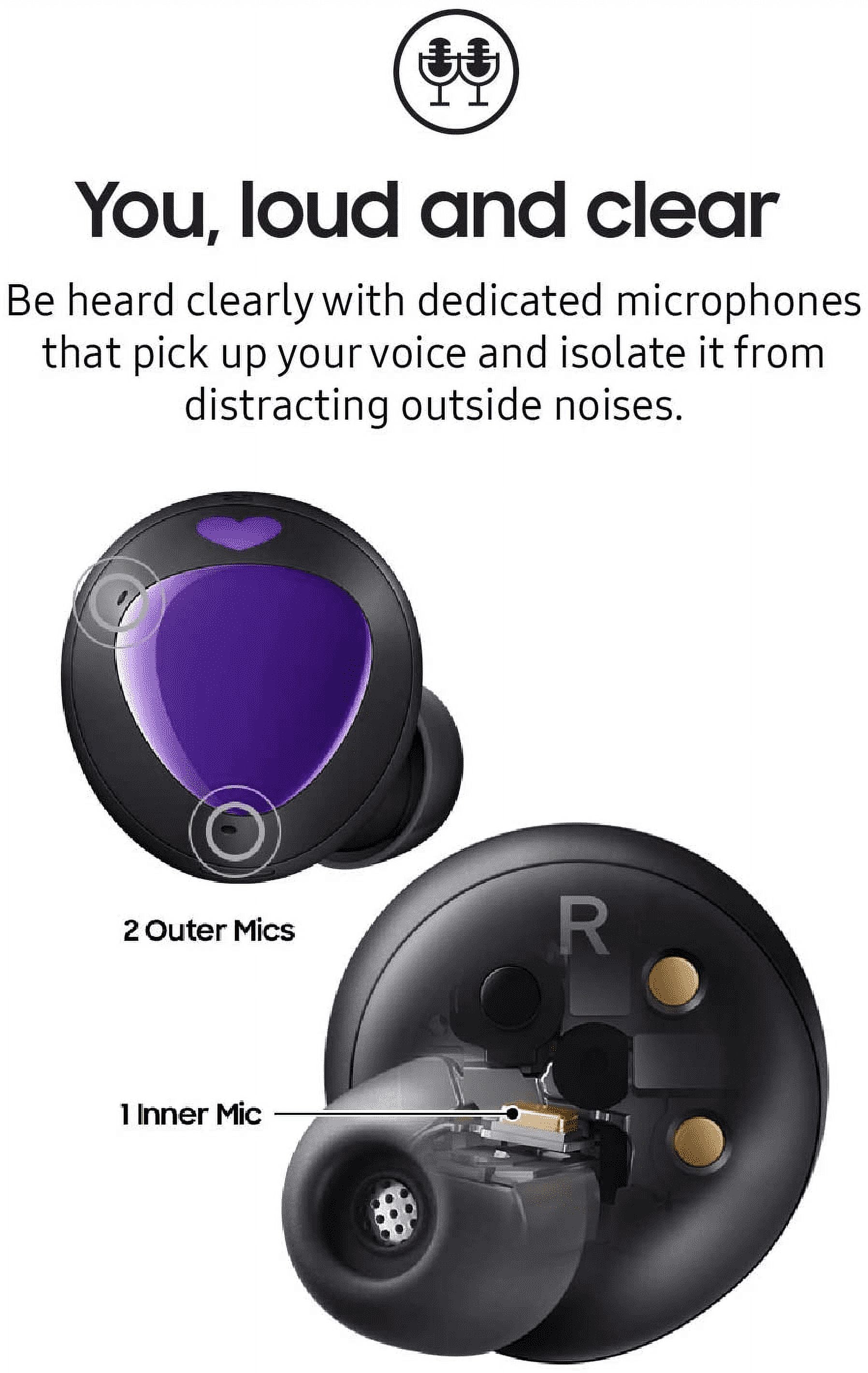 Purple True Bluetooth Earbud Headphones with Active Noise Cancelling N165984