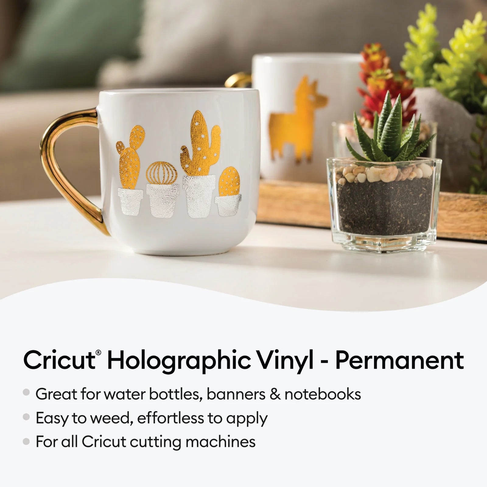Holographic Blue Permanent Vinyl 6ct with Standard Grip Mat and Weeder Tool B897173