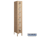 Vented Metal Locker, Six Tier, Tan D58314