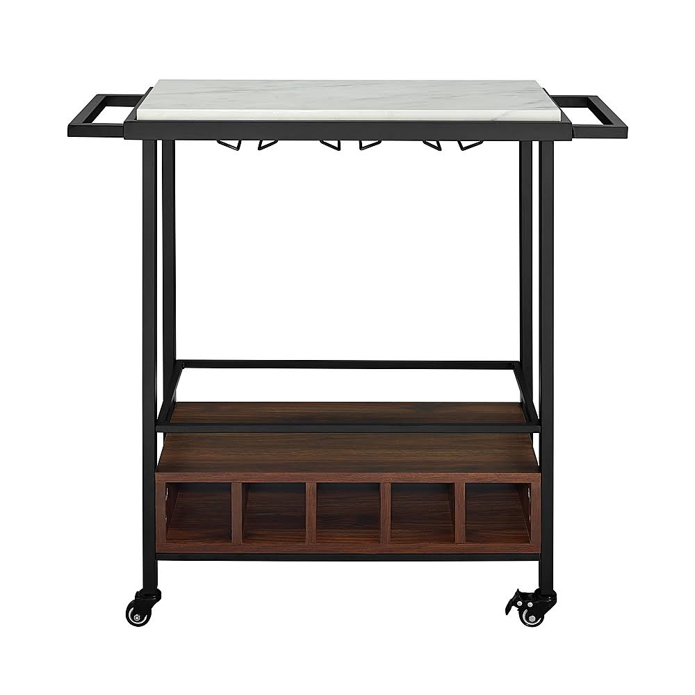 Faux White Marble Bar Cart T9674