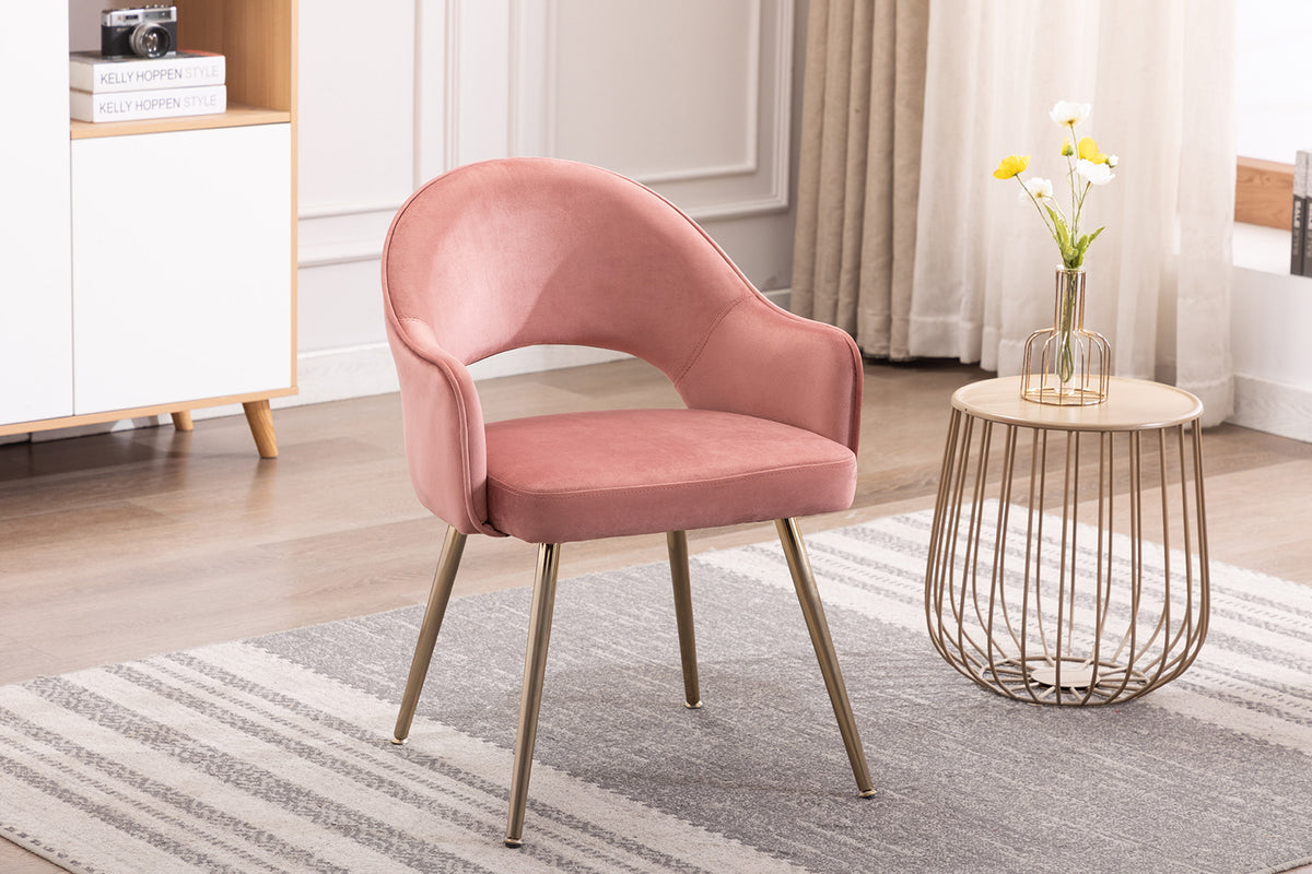 Velvet Upholstery Dining Chairs with Gold Metal Legs V3202
