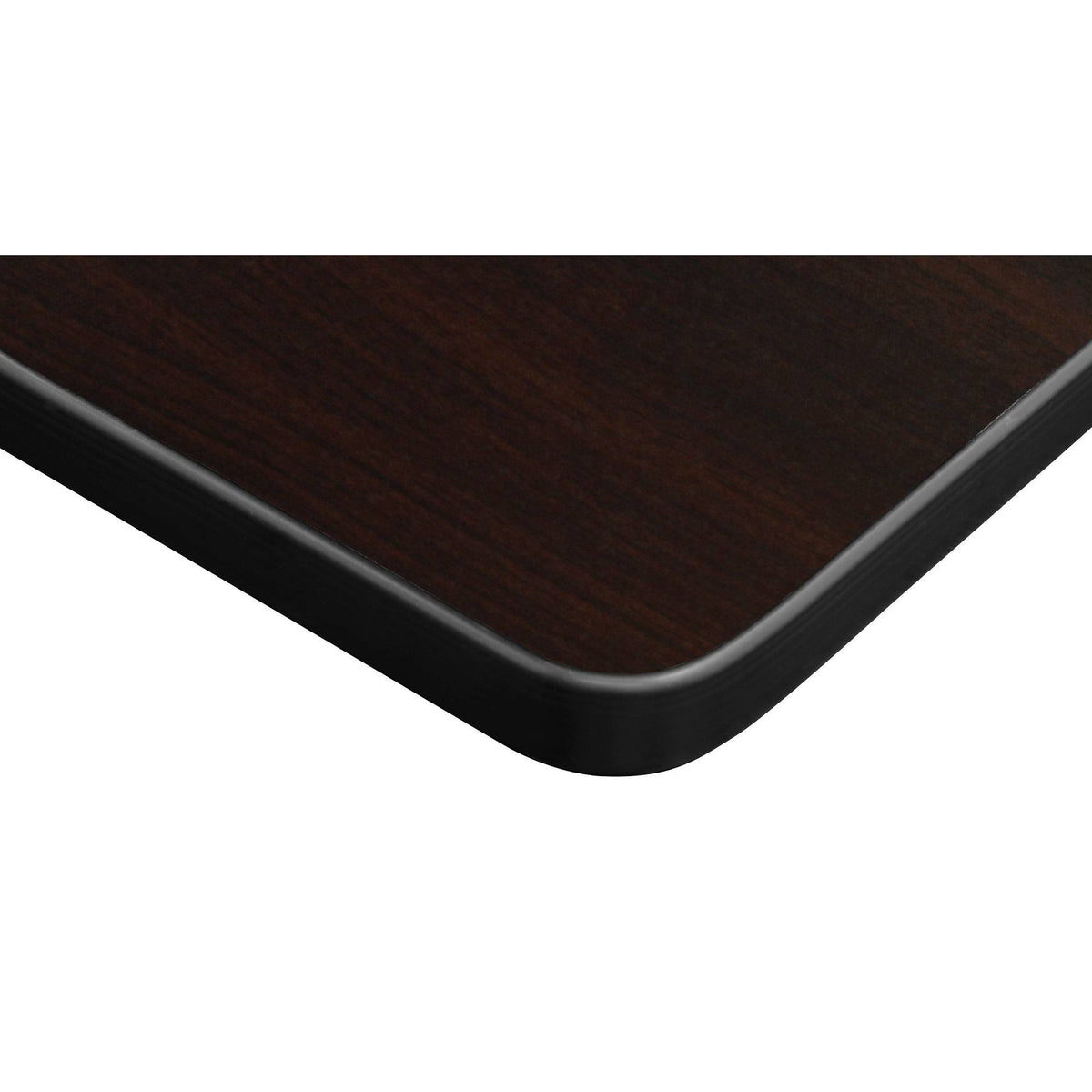 48x22 x 24x22 Height Adjustable Mobile Classroom Table - Mocha Walnut & 2 Stack Chairs - Black W72866