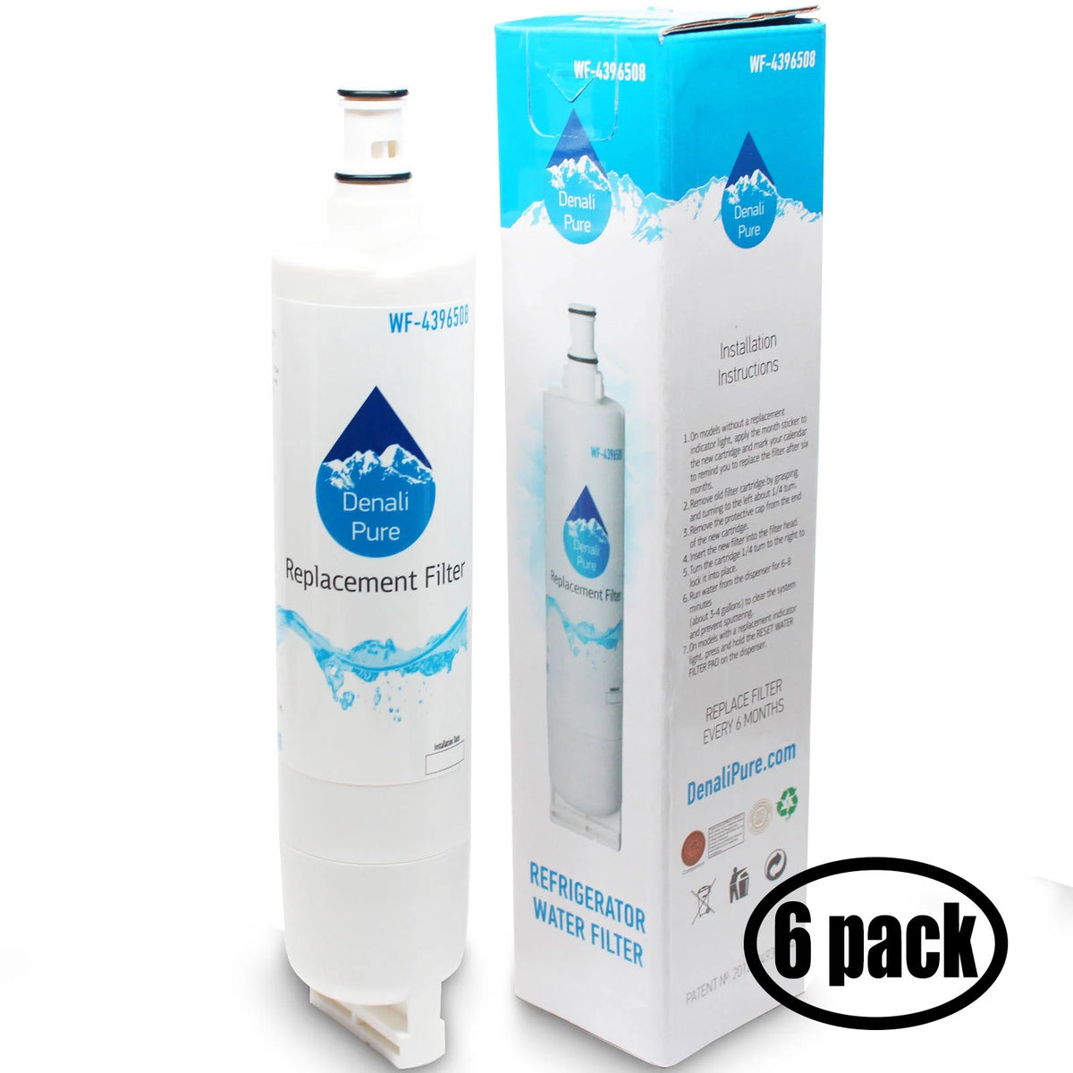 6-Pack Refrigerator Water Filter Cartridge M25656