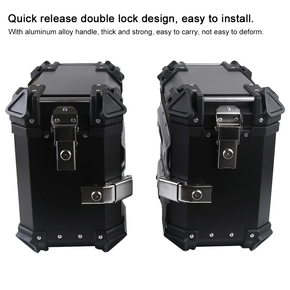 1 Pair 35L Aluminum Alloy Motorcycle Side Storage Box with 4 Keys B4504