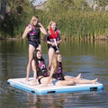 White & Blue Air Inflatable Deck with Pump Y731