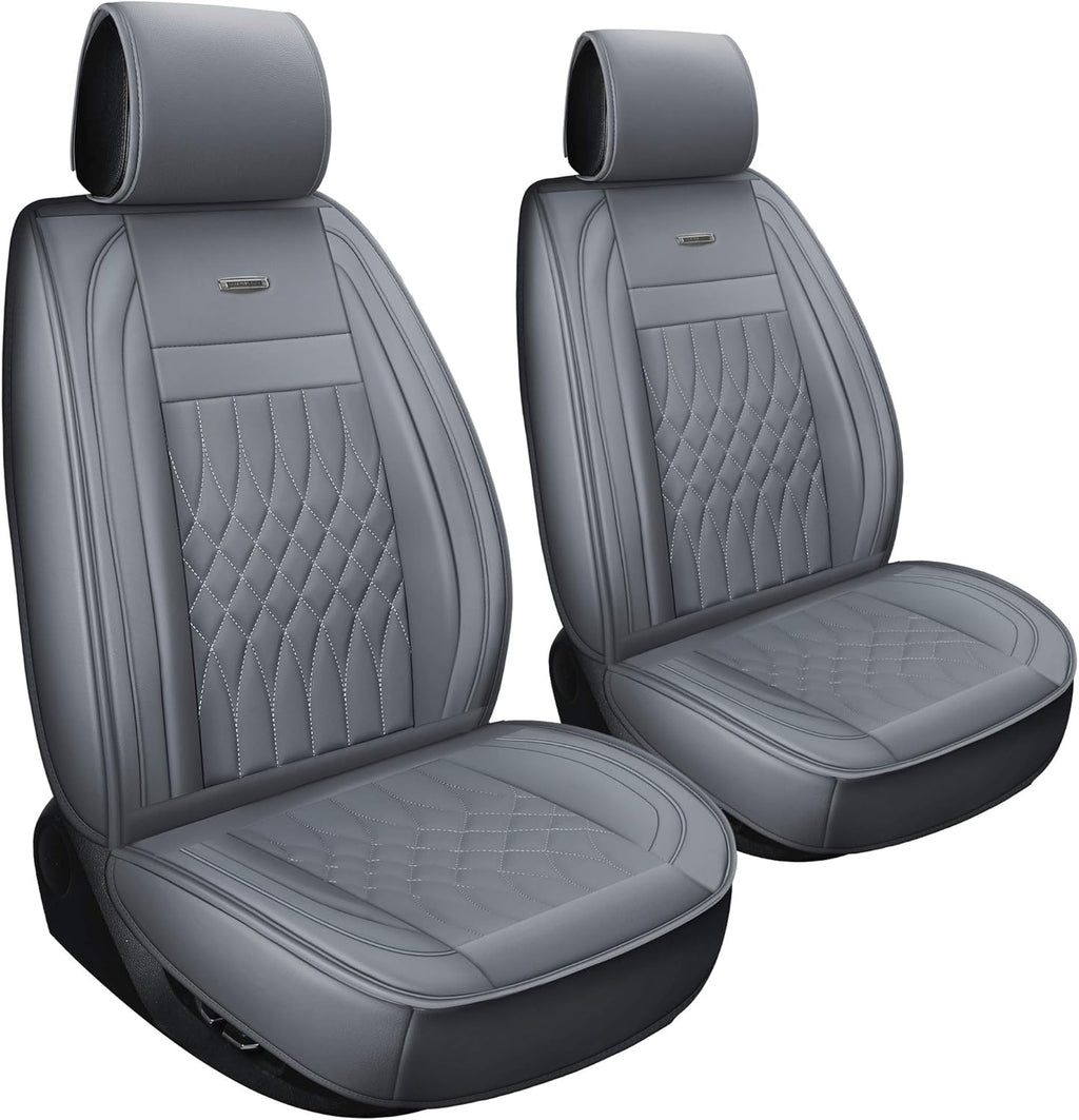 5 Car Seat Covers Full Set Waterproof Faux Leather Black&Red J777143