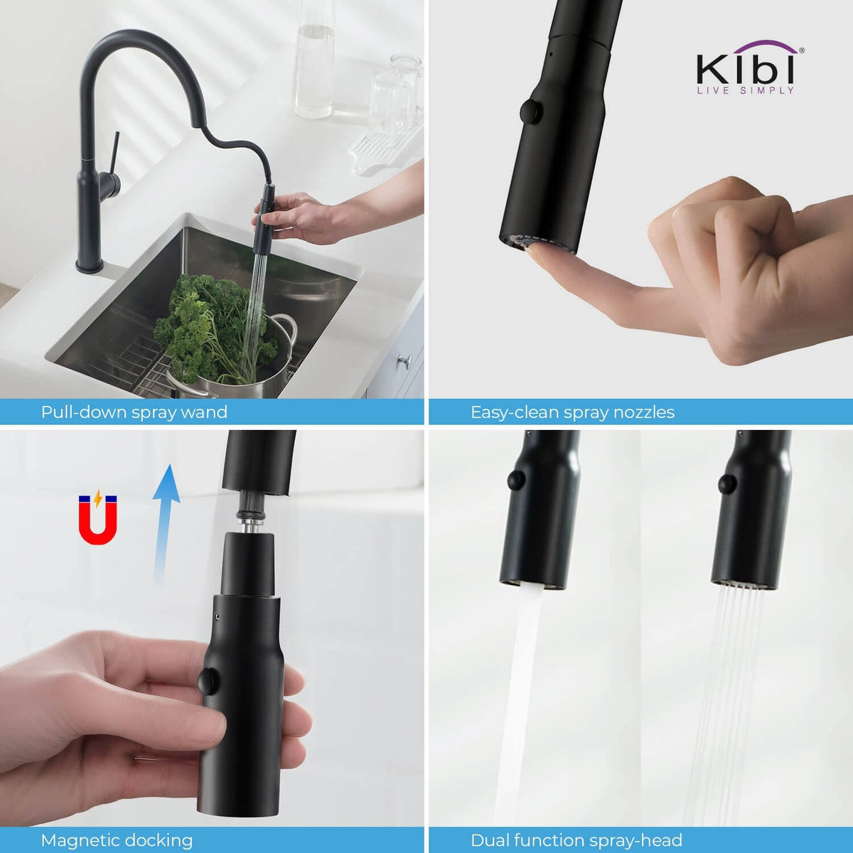 Chrome Brass Kitchen Faucet with Sprayer L32813