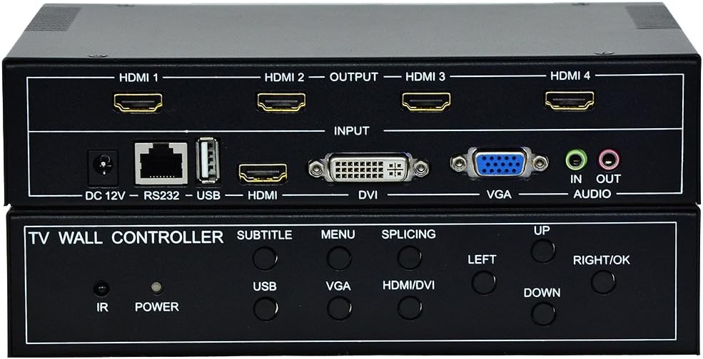 Video Wall Controller 2x2, 1080p, HDMI, DVI, USB, VGA Inputs, HDMI Outputs V2699
