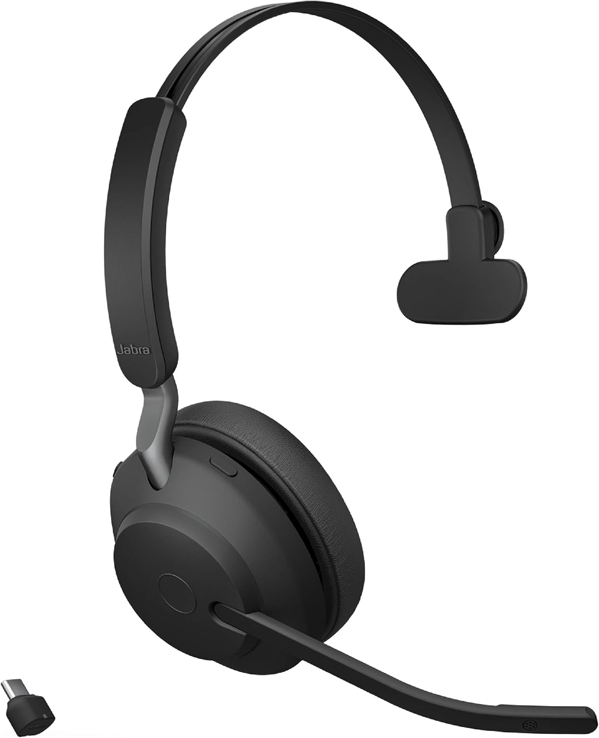 Jabra Evolve2 65 MS Wireless Headphones with Link380c, Stereo, Black – Wireless Bluetooth Headset for Calls and Music, 37 Hours of Battery Life, Passive Noise Cancelling Headphones G443439