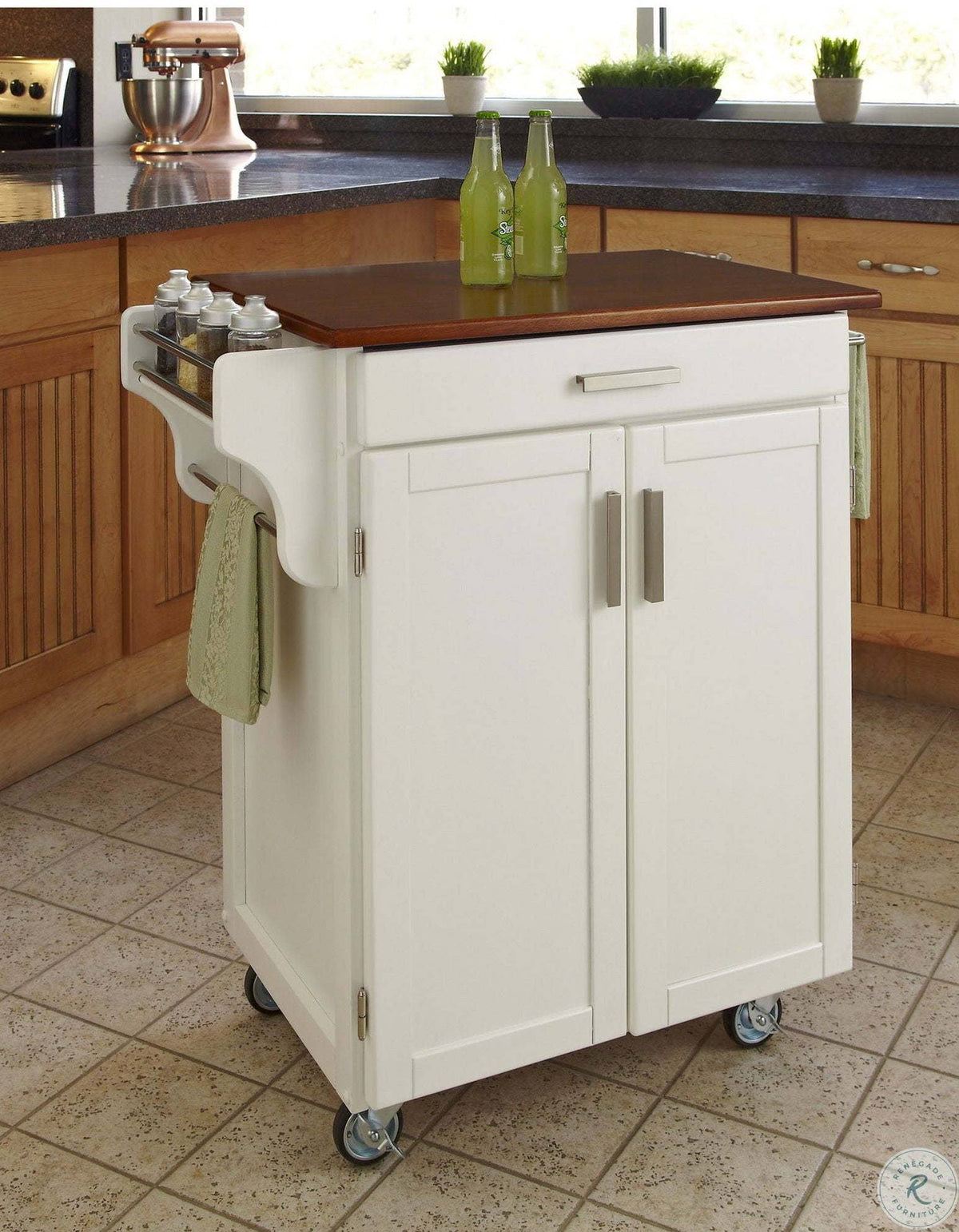 White Oak Top Kitchen Cart X28346