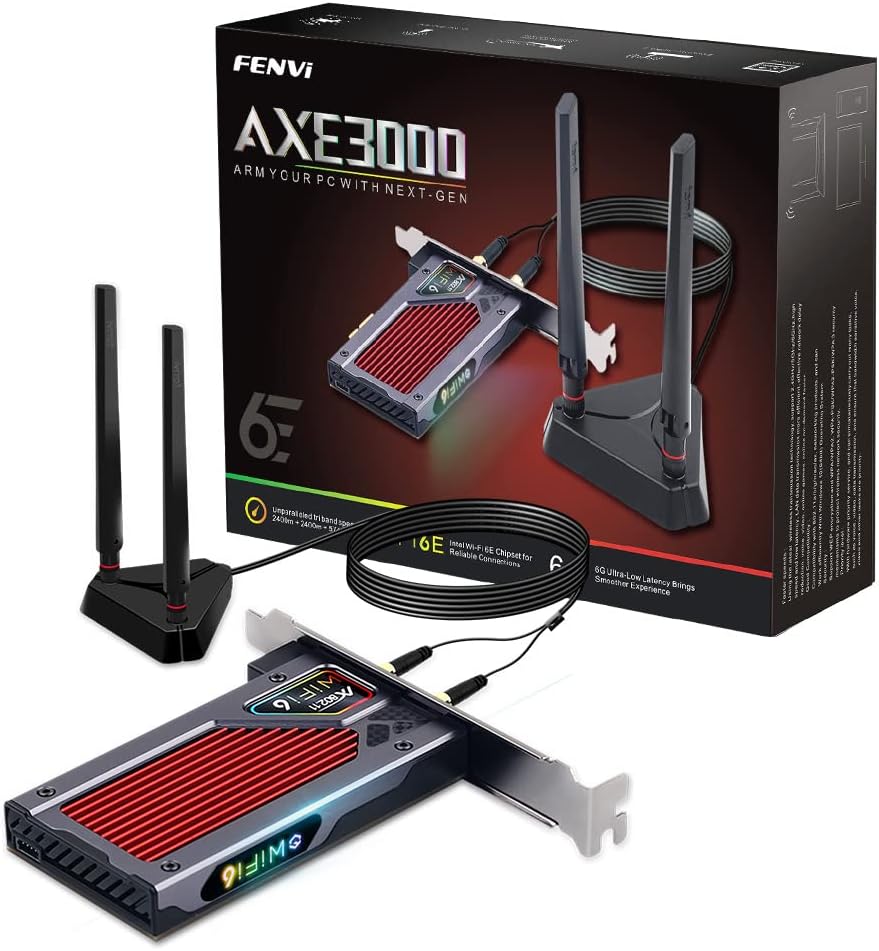 AX210 WiFi 6E PCI-E WiFi Adapter BT5.2 RGB 802.11ax Tri-Band 5400Mbps Desktop WiFi Card Pack of 2 Z626