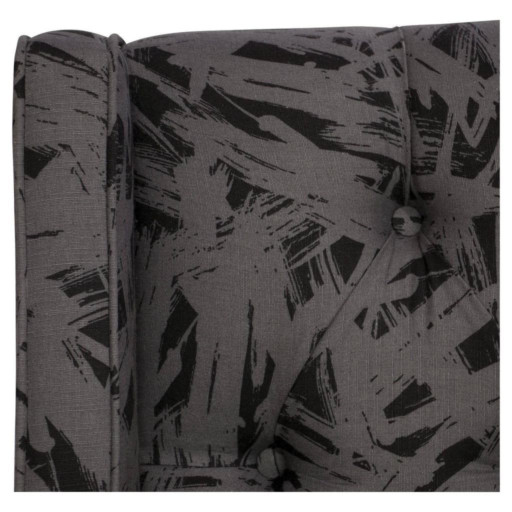 California King Tufted Wingback Headboard Faux Silk Black Q862676