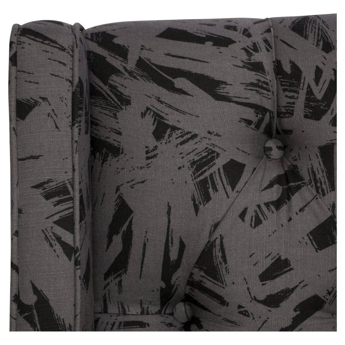 California King Tufted Wingback Headboard Faux Silk Black Q862676