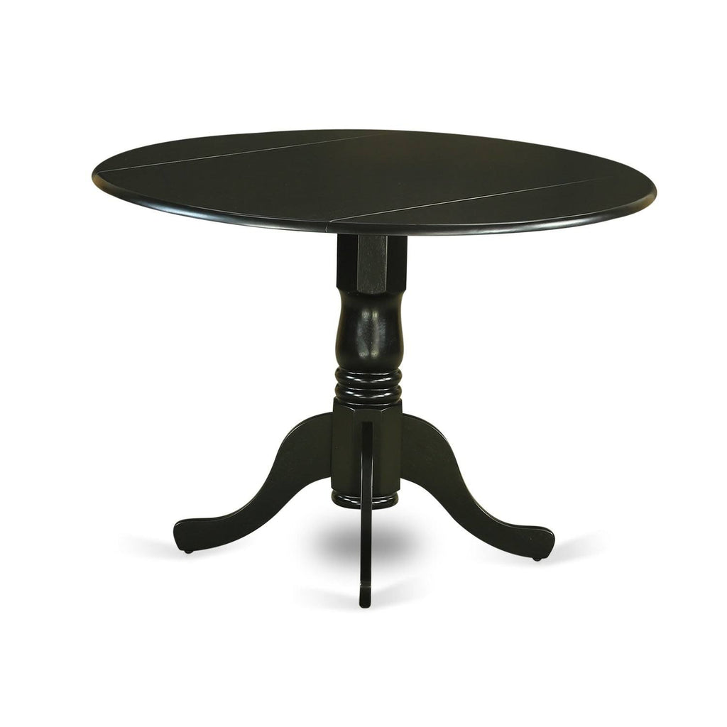 5pc Round Dining Table with Two Drop Leaves and Four Wood Seat Chairs Z83879