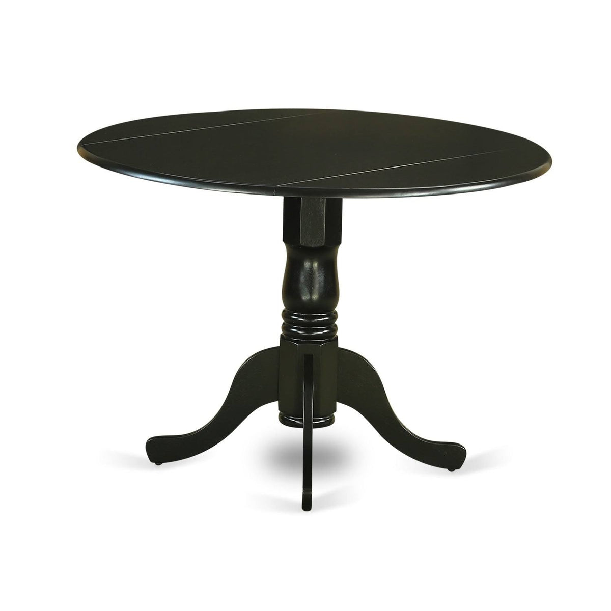 5pc Round Dining Table with Two Drop Leaves and Four Wood Seat Chairs Z83879