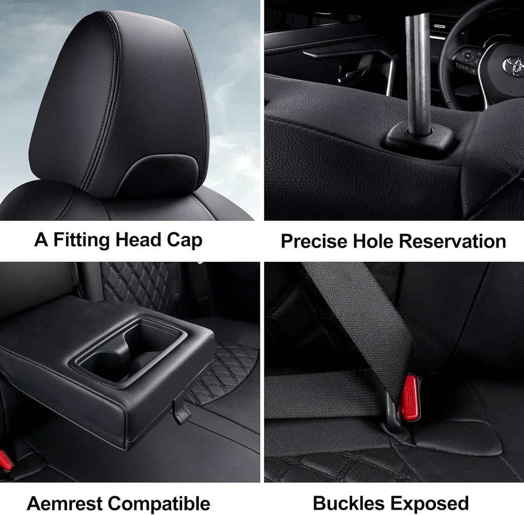 Grey Pu Leather Car Seat Covers Full Set for Toyota RAV4 X7487