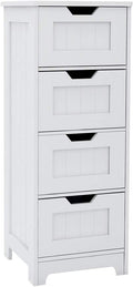 White Freestanding Storage Cabinet with 4 Drawers H21231
