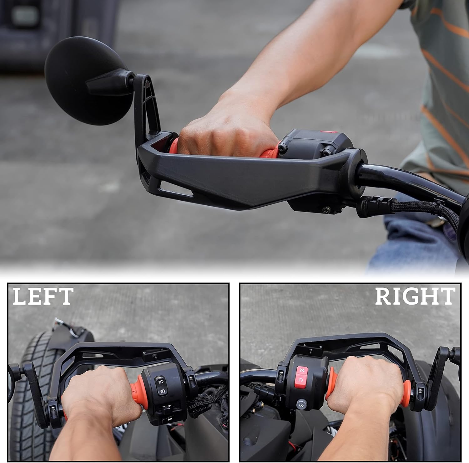 Black Aluminum Hand Guards Protector Kit (2PCS) U823