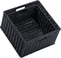 Black Woven Storage Baskets with Handles, Set of 2 O1466