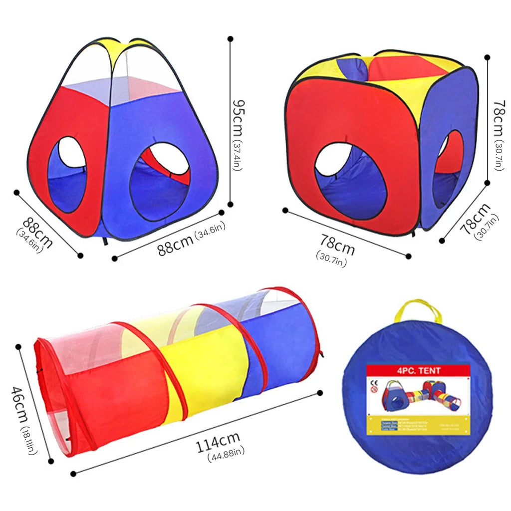 4 in 1 Pop Up Kids Play Tent with Storage Bag I8023