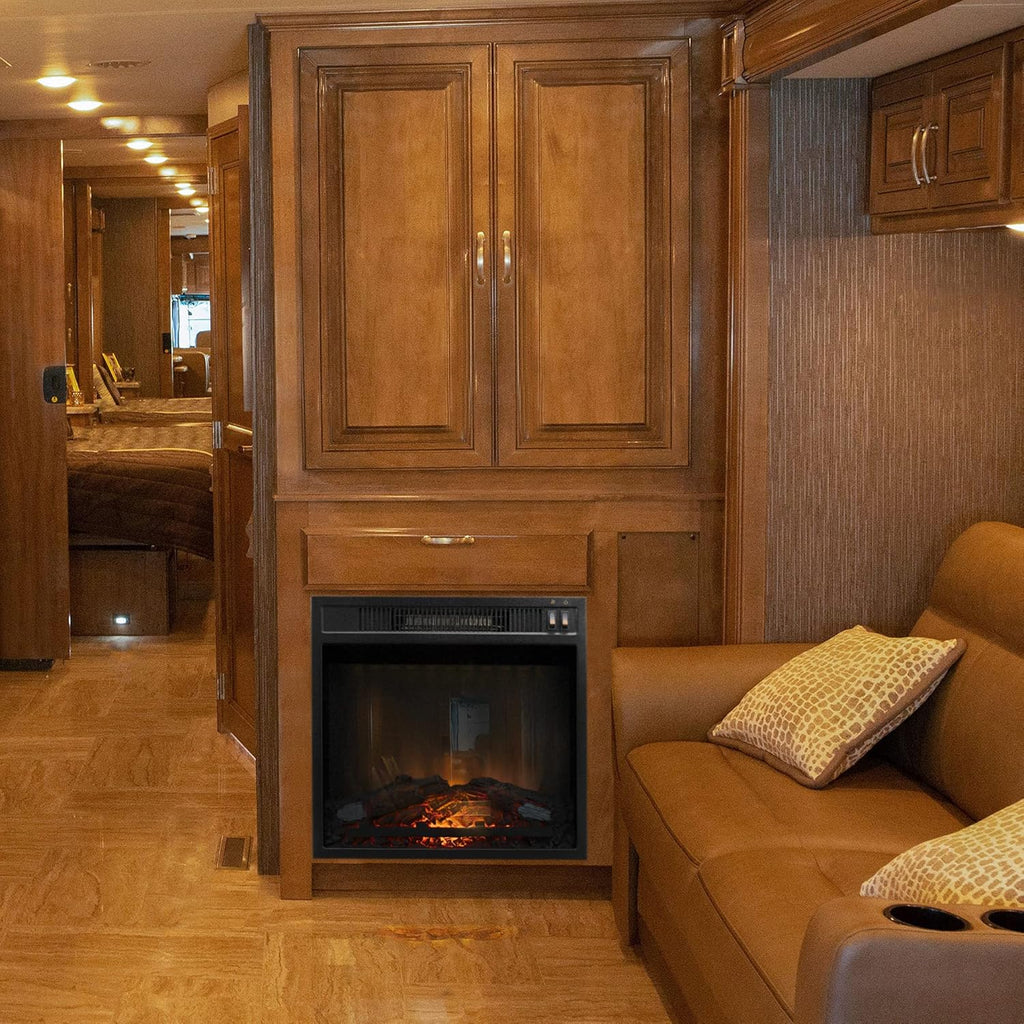 Recessed Electric Fireplace with Glass Log View, 110 Volt I785