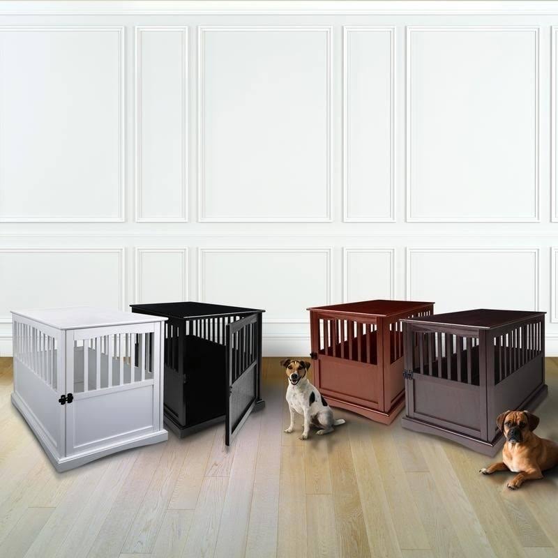 Walnut Pet Crate End Table Z31946