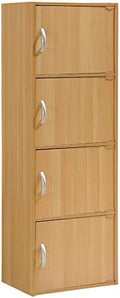 4 Shelf 4 Door Bookcase in Beech N334