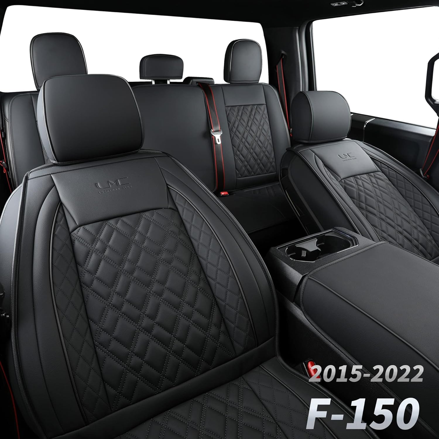 Faux Leather Seat Covers Full Set Gray E95425
