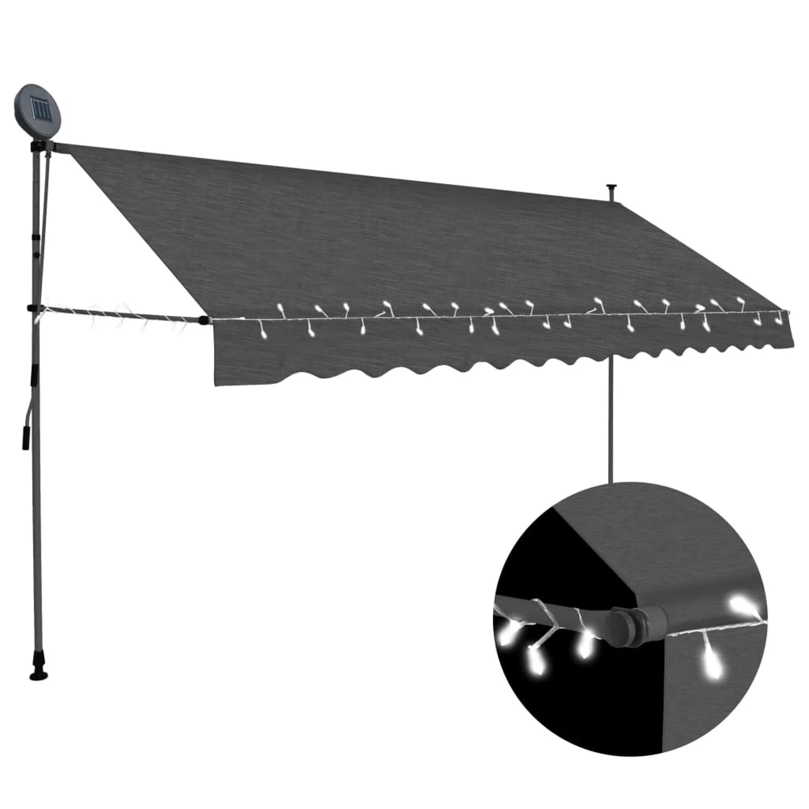 Manual Retractable Awning with 157.5" Anthracite D216855